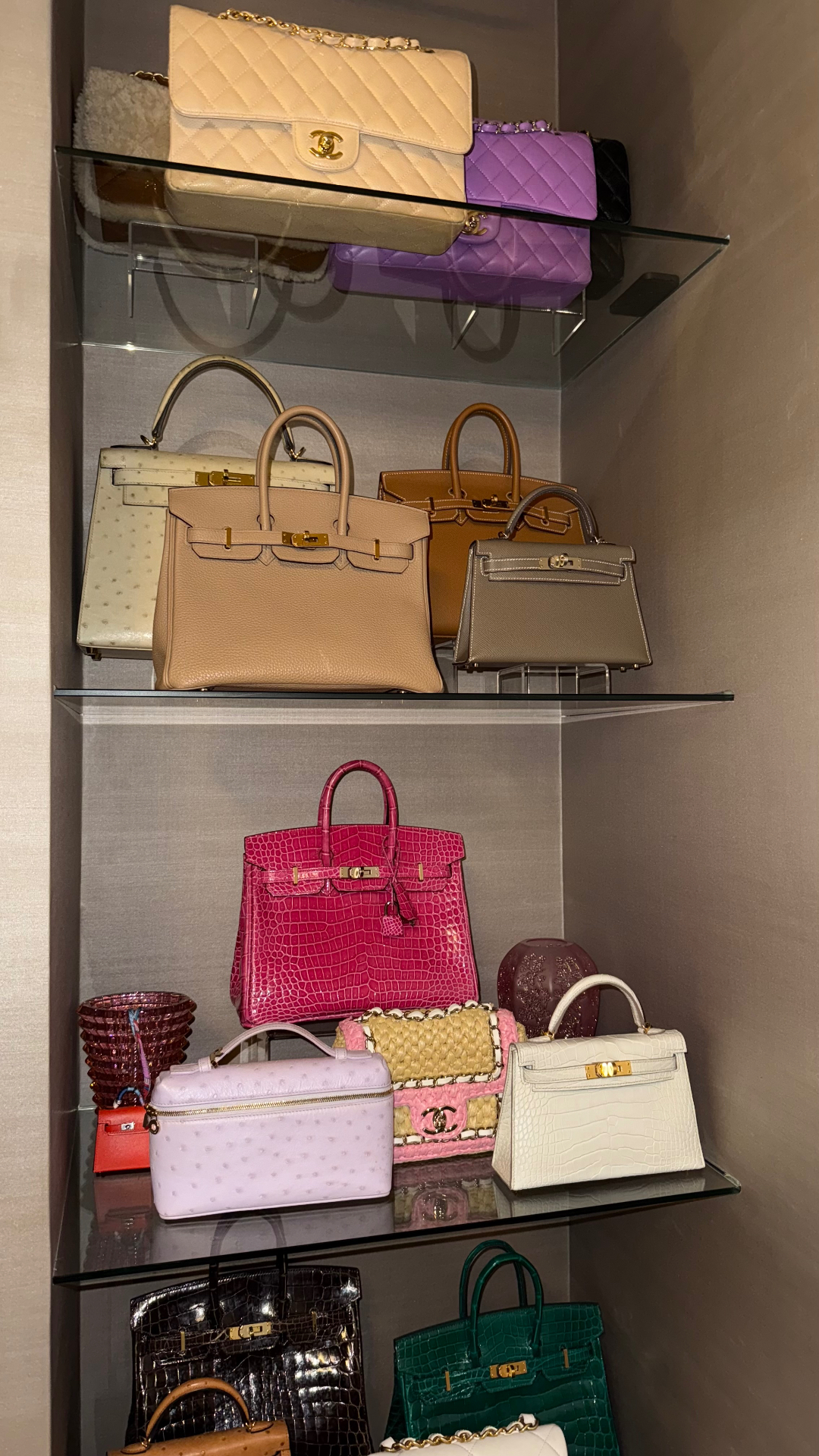 Hermès and Chanel shelves